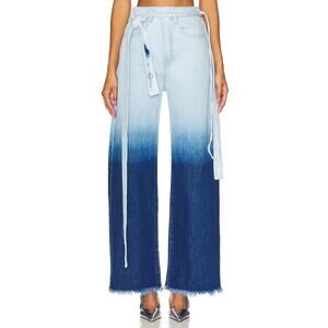 Marques'Almeida Boyfriend Blue Cotton Denim Jeans With Belts Size 6